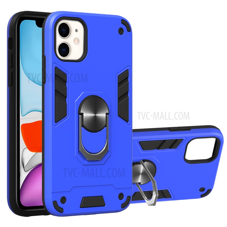 Caso Staccabile 2-in-1 Plastica + TPU Telefono Ibrida Con Supporto Barretta Magnetica Per La Mela Iphone 11 6,1 Pollici - Bambina Blu-1