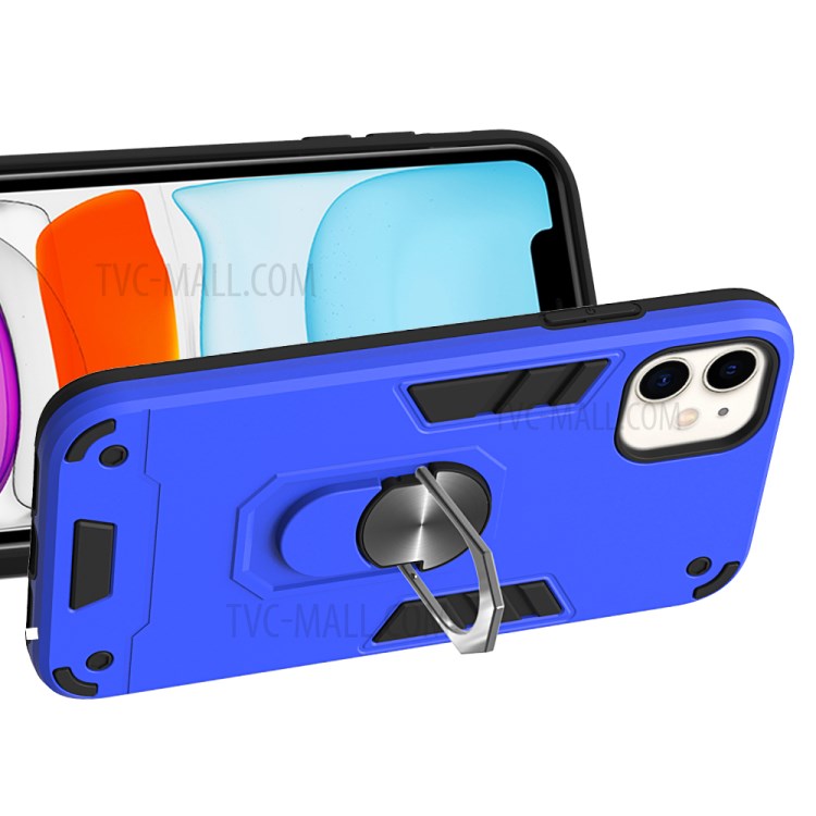 Caso Staccabile 2-in-1 Plastica + TPU Telefono Ibrida Con Supporto Barretta Magnetica Per La Mela Iphone 11 6,1 Pollici - Bambina Blu-3