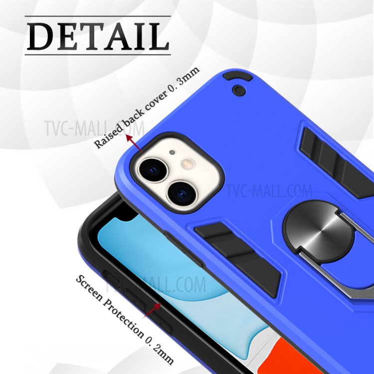 Caso Staccabile 2-in-1 Plastica + TPU Telefono Ibrida Con Supporto Barretta Magnetica Per La Mela Iphone 11 6,1 Pollici - Bambina Blu-5