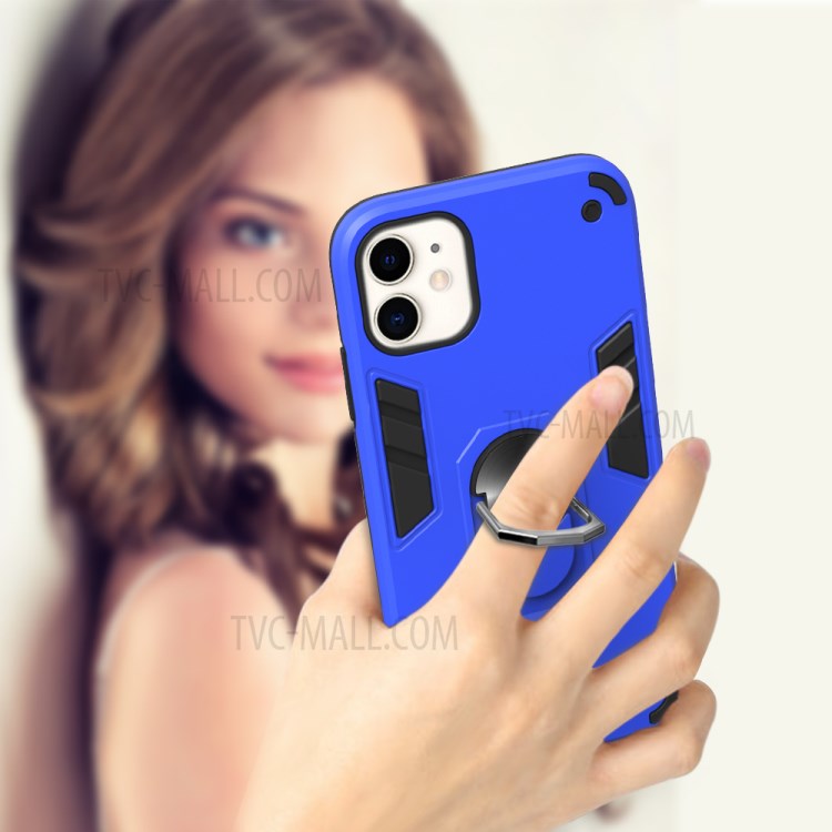 Caso Staccabile 2-in-1 Plastica + TPU Telefono Ibrida Con Supporto Barretta Magnetica Per La Mela Iphone 11 6,1 Pollici - Bambina Blu-8