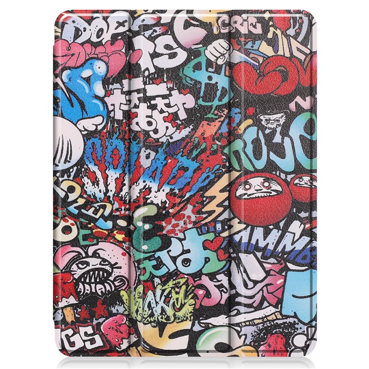 Padrão De Impressão Caso Especial Couro Suporte Tri-dobra Para Capas Pro 11 Polegadas (2020) - Grafite Desenho Animado-9