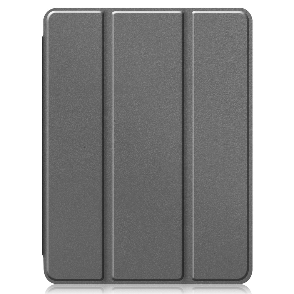 Für IPad Pro 12,9-Zoll (2020) / (2018) Tri-Fold-Stand-Leder-Smart Case Mit Stiftschlitz - Grau-9
