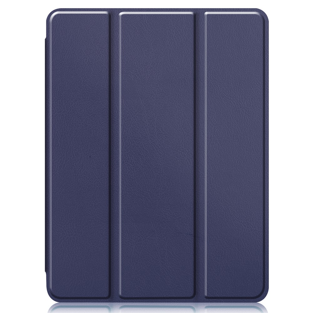 Pour IPad Pro 12,9 Pouces (2020) Trois Fois Avec Étui En Cuir Élégant Stand Avec Fente Pour Stylo - Bleu Foncé-9