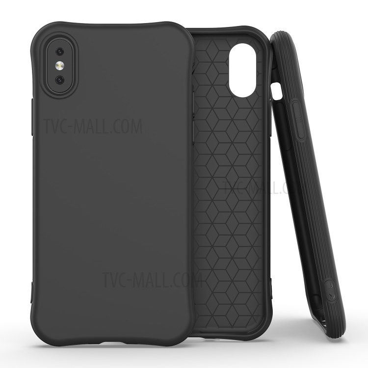 Téléphone Mobile TPU Mat Couverture Arrière Pour L'iphone X / XS 5,8 Pouces - Noir-1