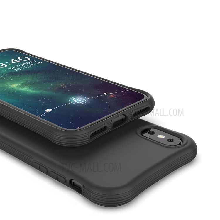 Coperchio di Ritorno Del Telefono Cellulare Opaco TPU Per Iphone X/XS 5.8 Pollici - Nero