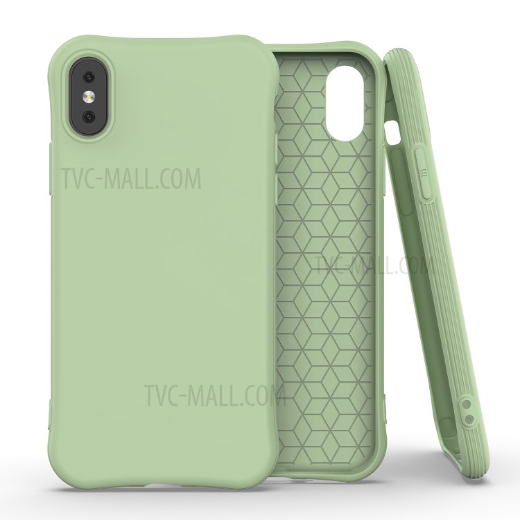 Matte TPU-Handy-Back-Case-Abdeckung Für IPhone X / XS 5,8-Zoll - Grün-1