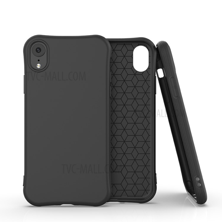 Matte Skin TPU Mobile Phone Shell Covering for iPhone XR 6.1-inch - Black-1