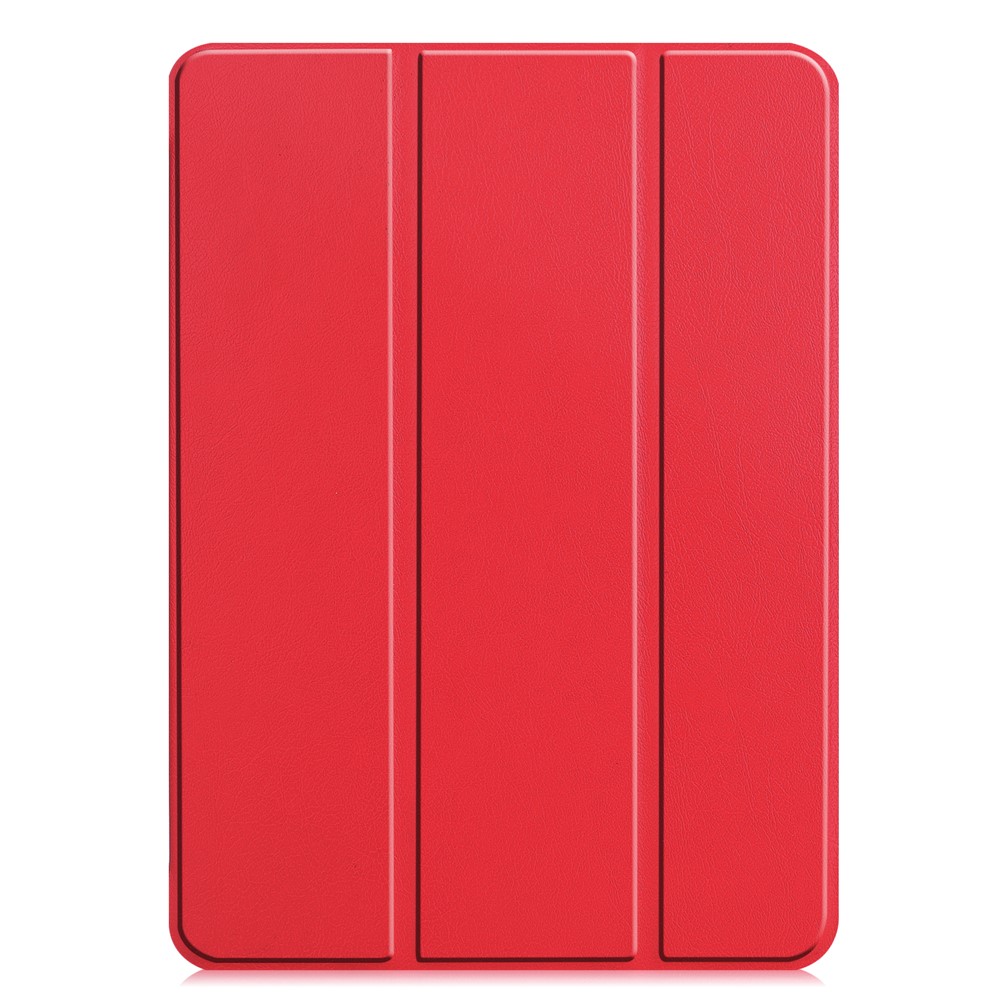 Cuir Stand Trois Volets Support Intelligent Cas Crayon De Pomme De Charge Pour IPad Pro 12,9 Pouces (2020) - Rouge-8