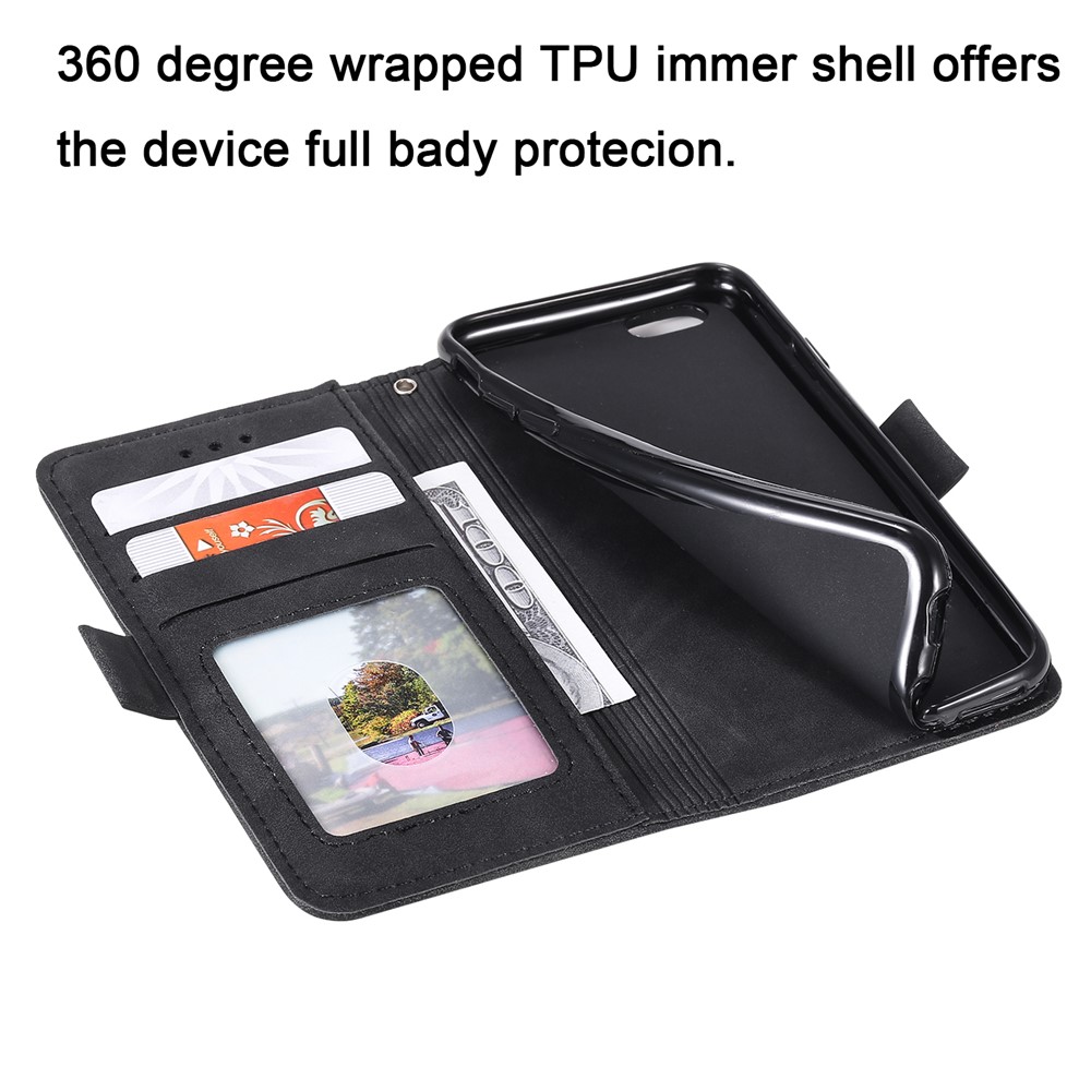 Retro Splicing PU Leather Wallet Magnetic Phone Cover for iPhone 8 / 7 - Black-12