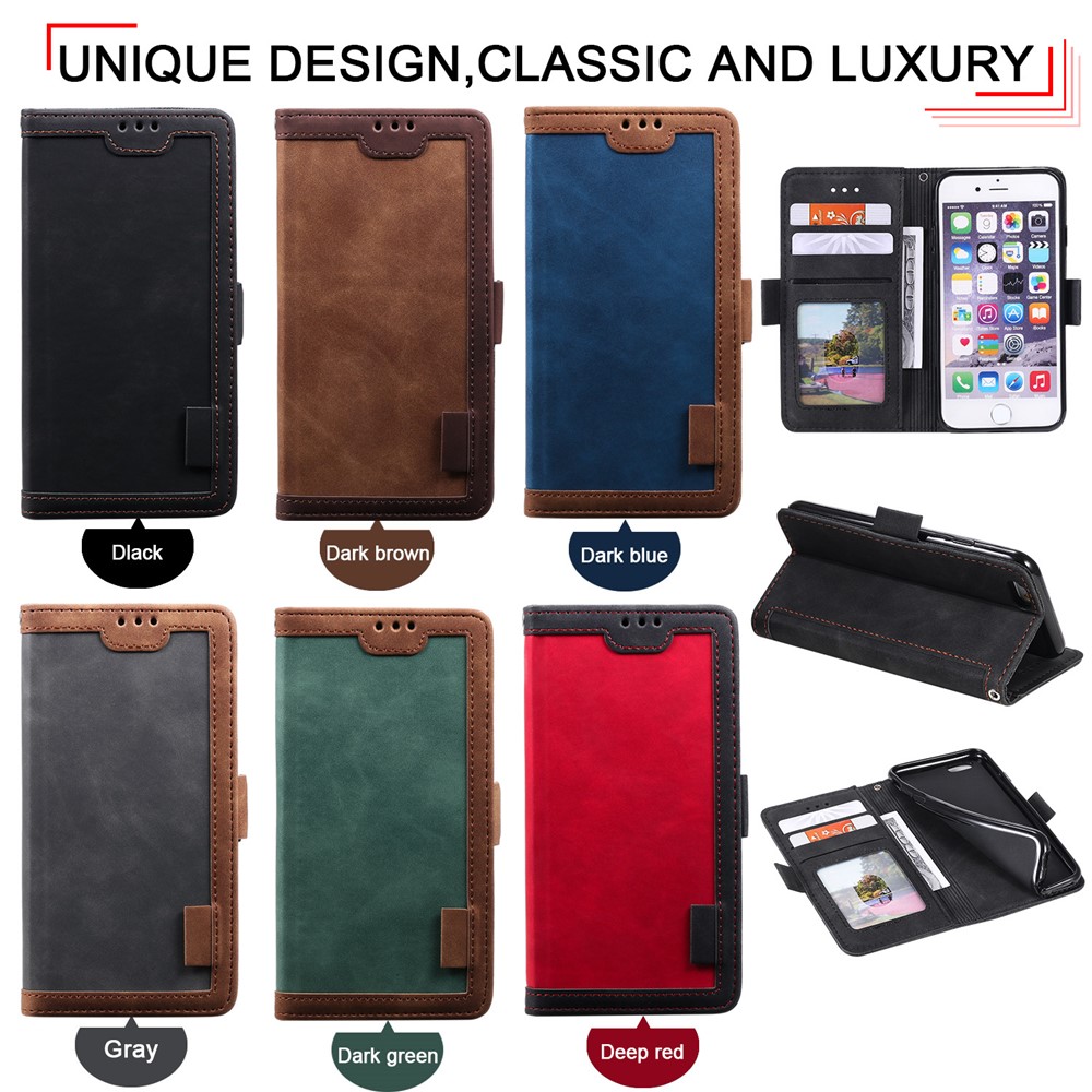 Retro Splicing PU Leather Wallet Magnetic Phone Cover for iPhone 8 / 7 - Black-13