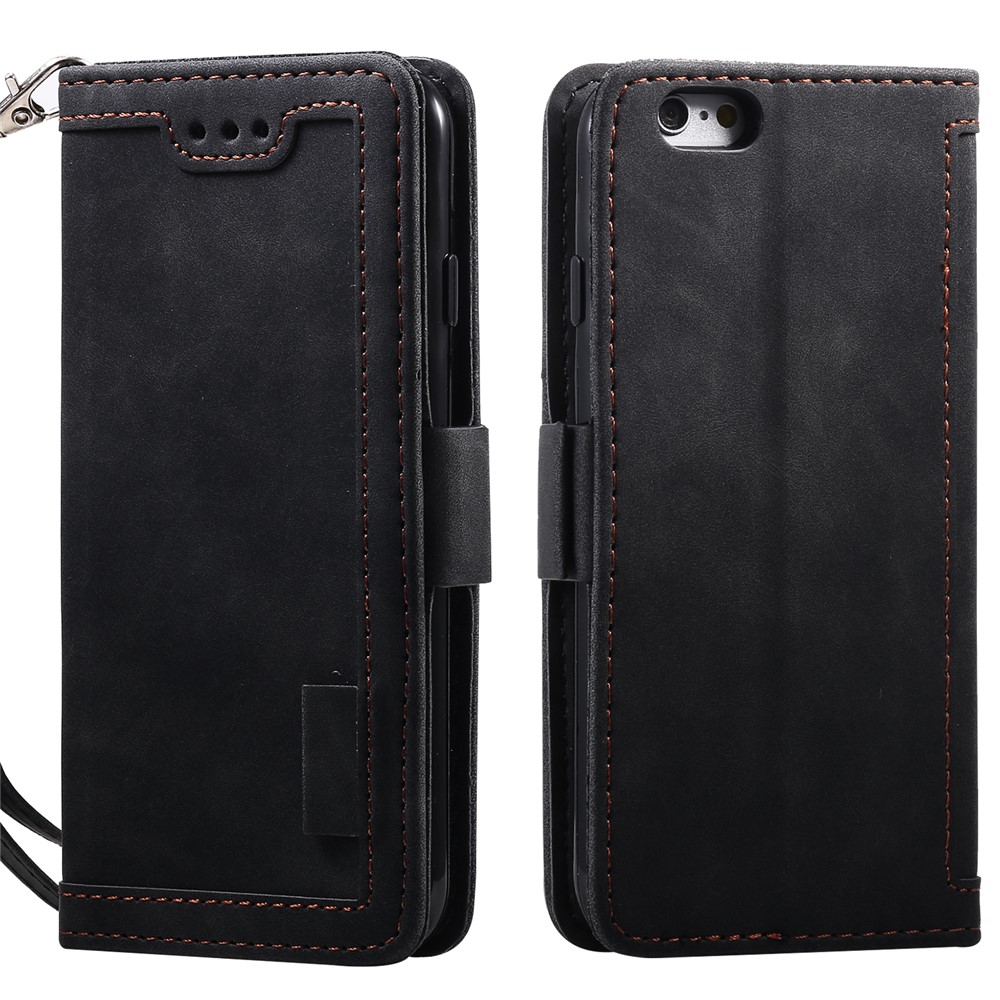 Retro Splicing PU Leather Wallet Magnetic Phone Cover for iPhone 8 / 7 - Black-2