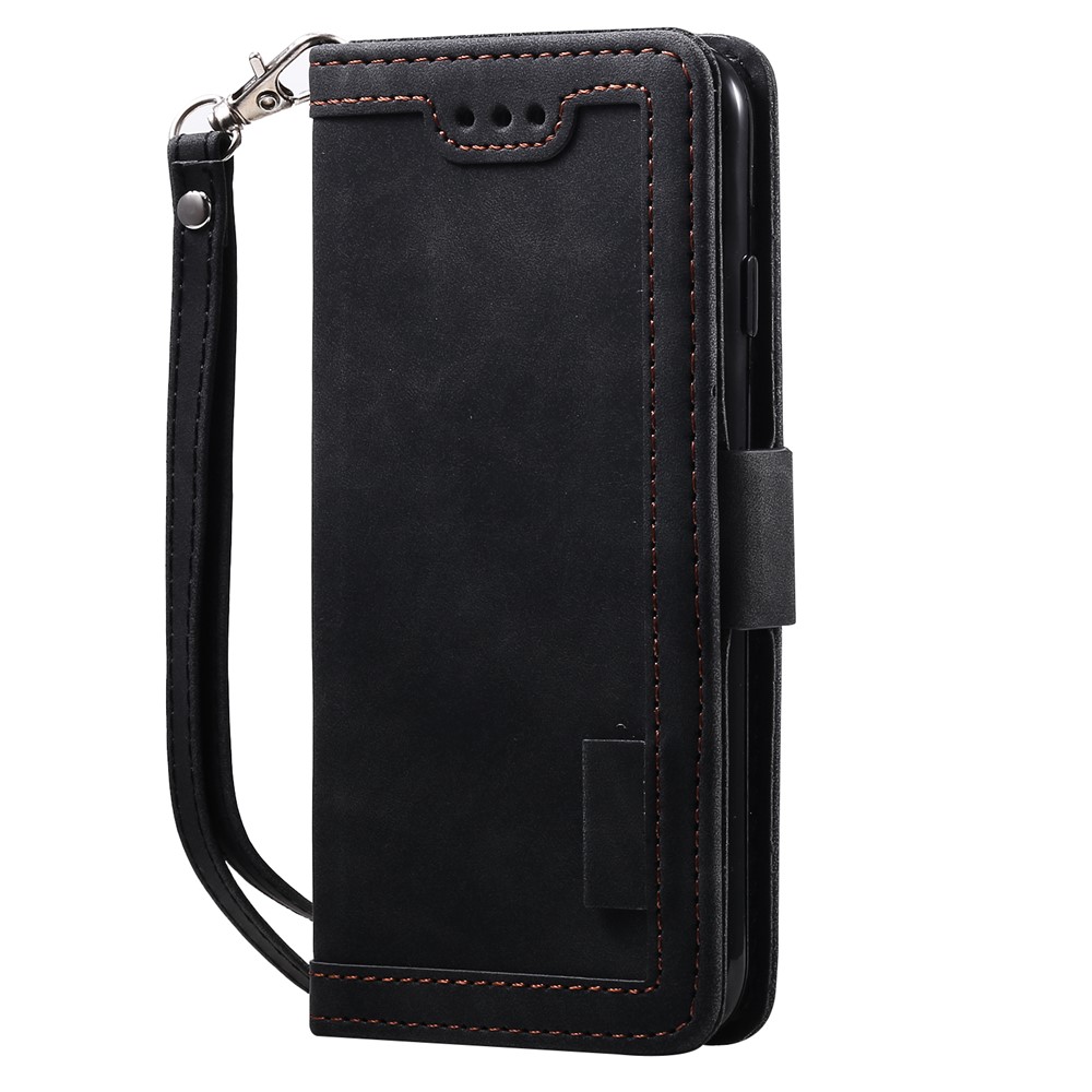 Retro Splicing PU Leather Wallet Magnetic Phone Cover for iPhone 8 / 7 - Black-4
