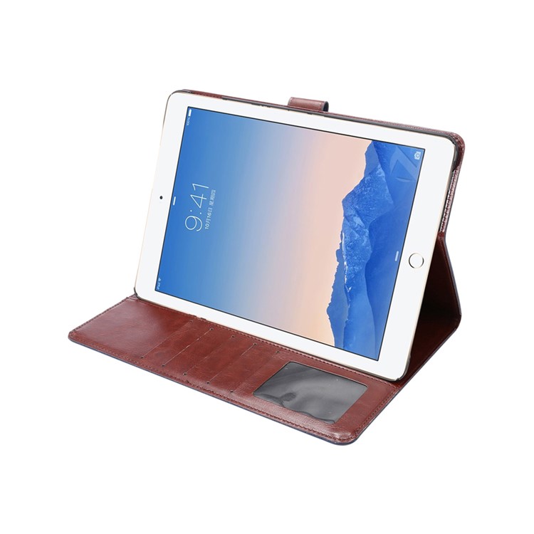 Crazy Horse Stand Wallet Leather Smart Case for iPad Pro 9.7 - Dark Blue-5