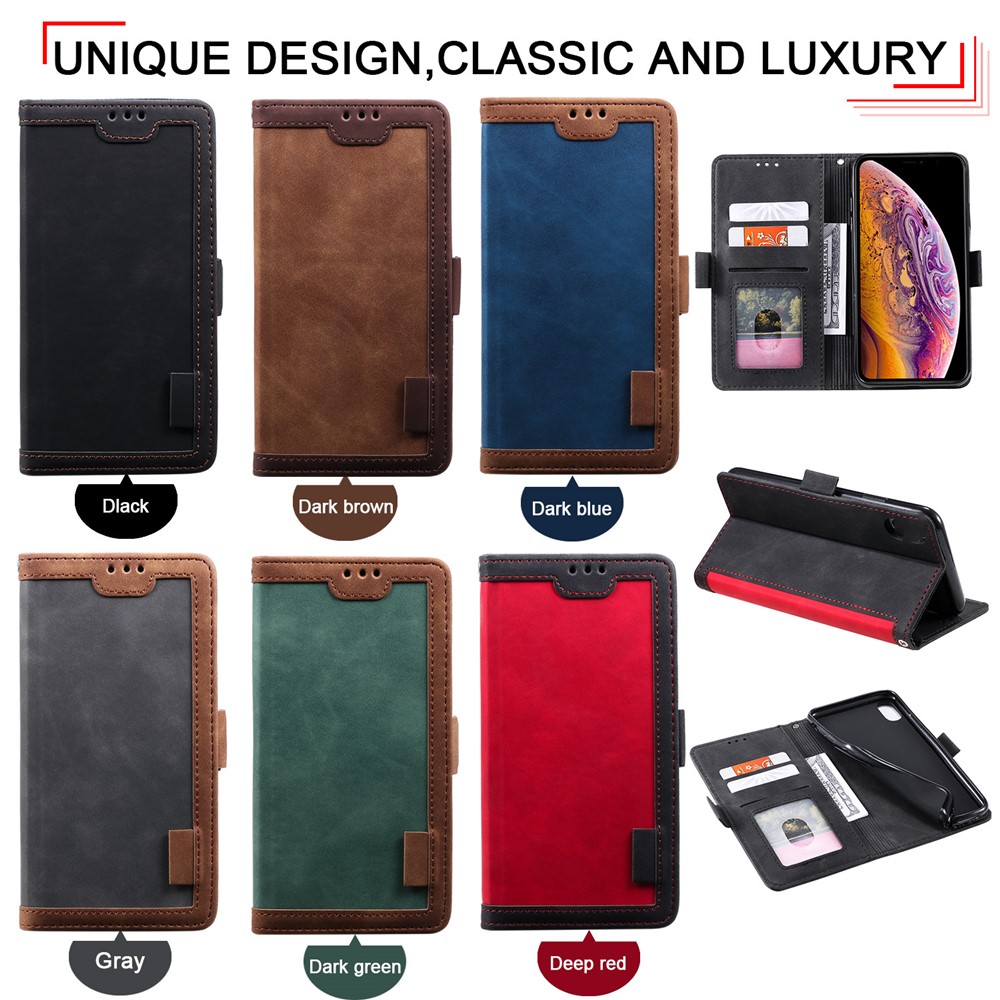 Vintage Splicing Style Wallet Stand Leather Case for iPhone XR 6.1 inch - Red-13