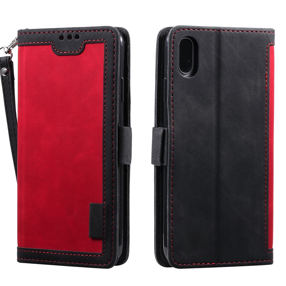 Vintage Splicing Style Wallet Stand Leather Case for iPhone XR 6.1 inch - Red-2