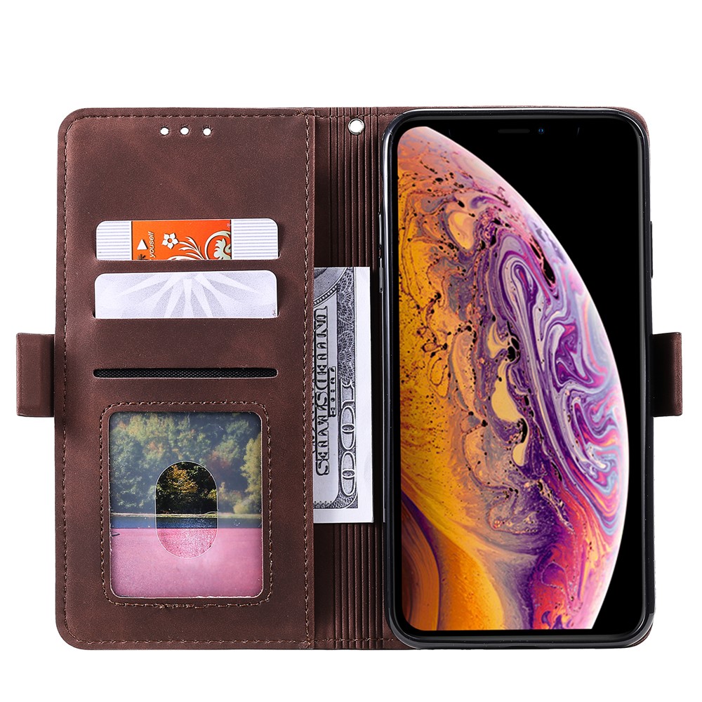Vintage Splicing Style Wallet Stand Leather Case for iPhone XR 6.1 inch - Brown-6