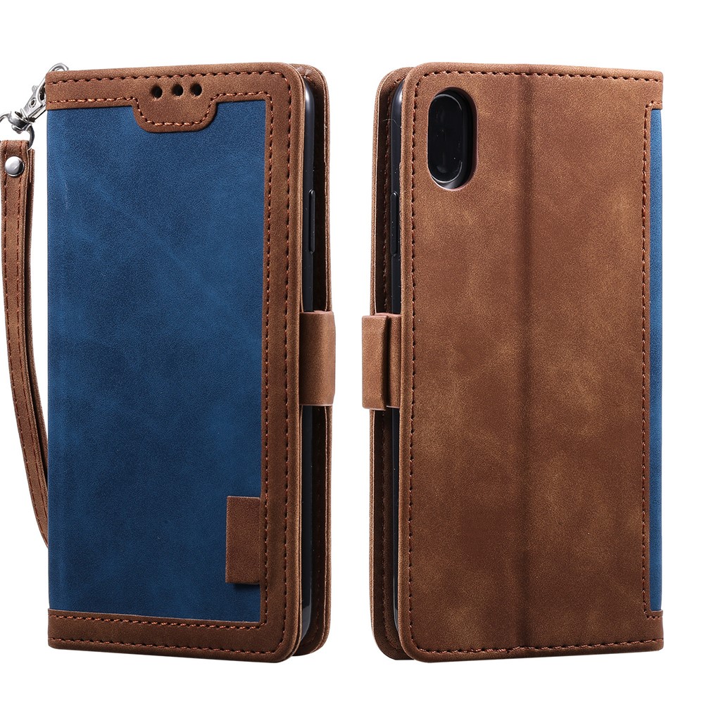 Vintage Splicing Style Wallet Stand Leather Case for iPhone XR 6.1 inch - Blue-2