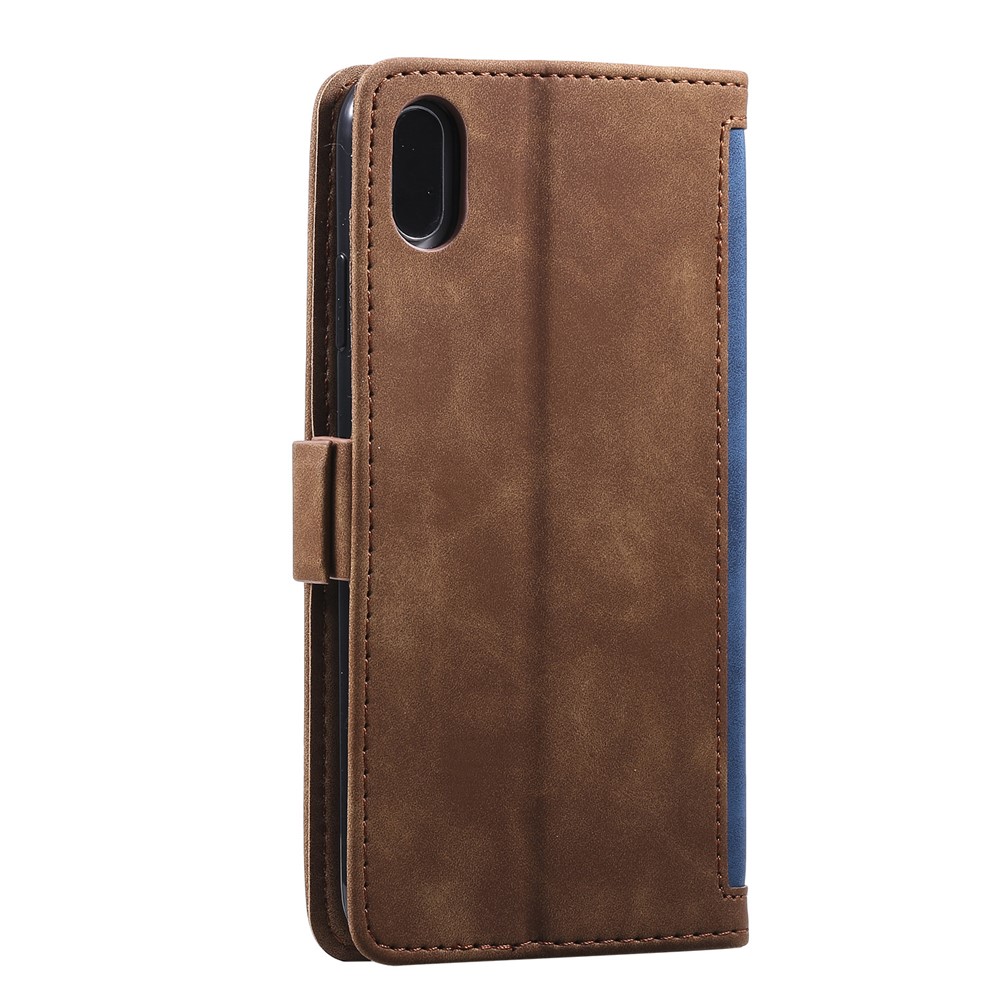 Vintage Splicing Style Wallet Stand Leather Case for iPhone XR 6.1 inch - Blue-5