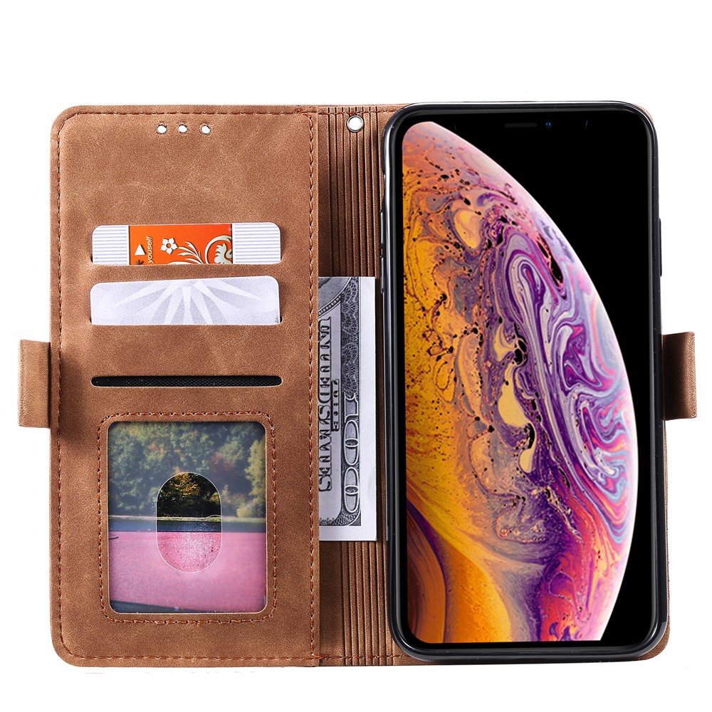 Vintage Splicing Style Wallet Stand Leather Case for iPhone XR 6.1 inch - Blue-6
