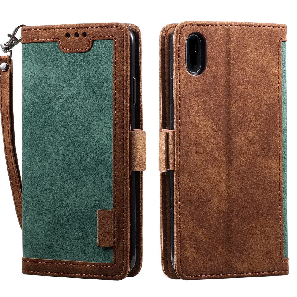Vintage Splicing Style Wallet Stand Leather Case for iPhone XR 6.1 inch - Green-2