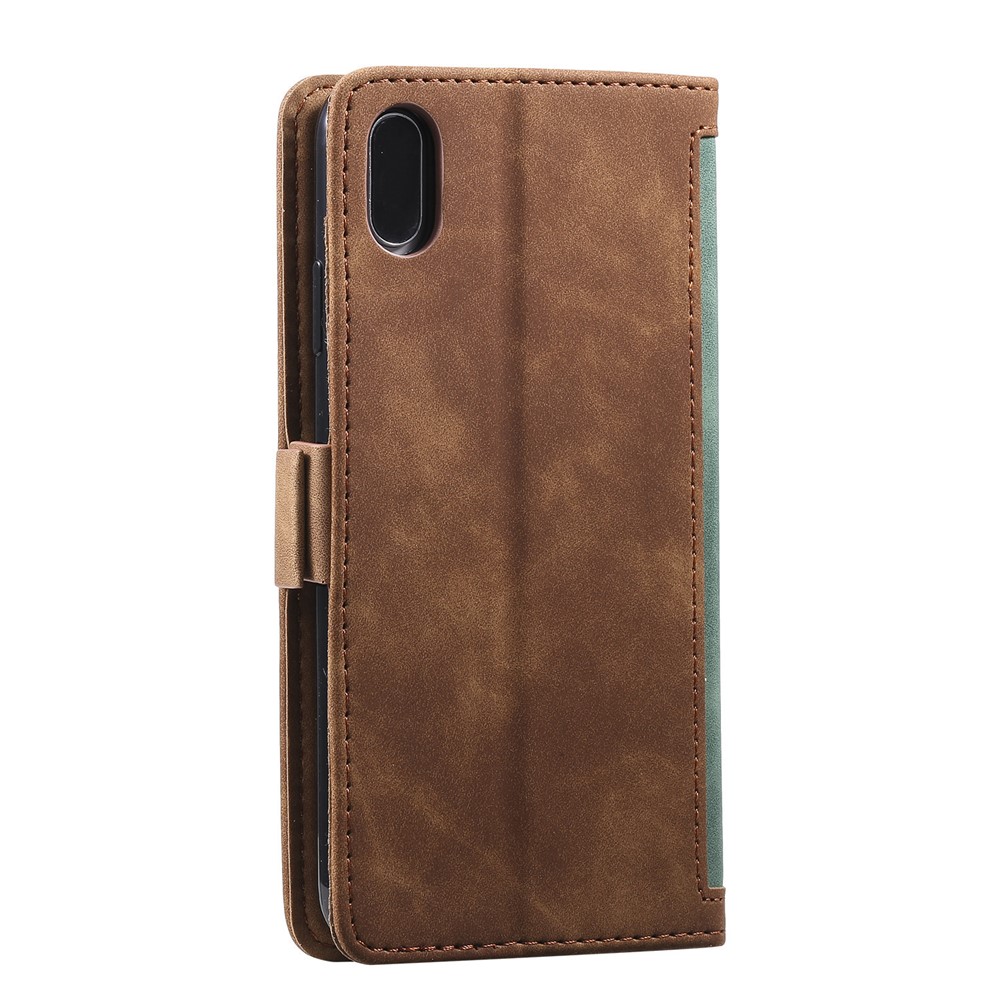Vintage Splicing Style Wallet Stand Leather Case for iPhone XR 6.1 inch - Green-5