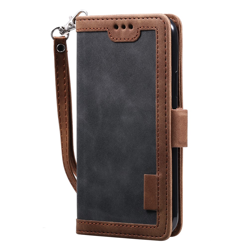 Retro Splicing Leather Covering for iPhone 11 Pro 5.8 inch - Grey-4