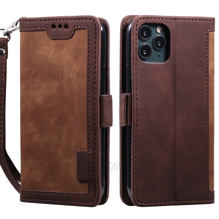 Vintage Splicing Style Wallet Stand Leather Protective Phone Case for iPhone 11 Pro Max 6.5 inch - Brown-2