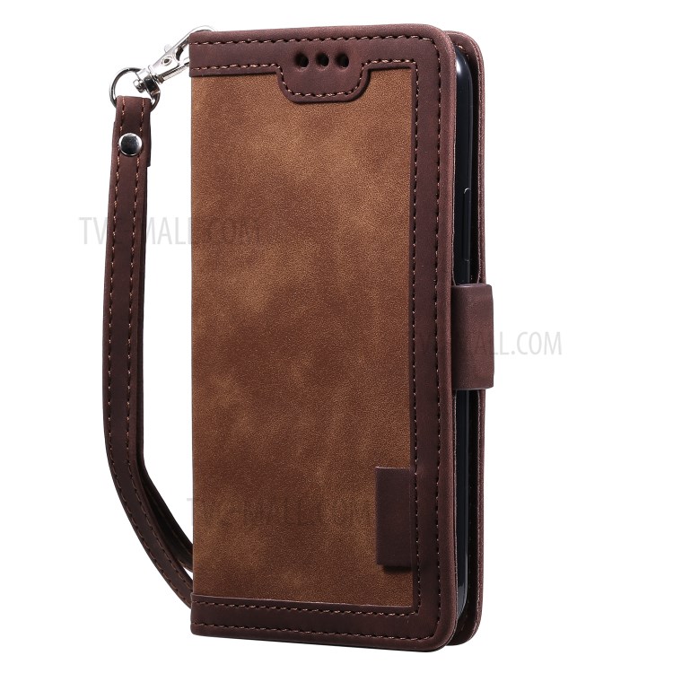 Vintage Splicing Style Wallet Stand Leather Protective Phone Case for iPhone 11 Pro Max 6.5 inch - Brown-4