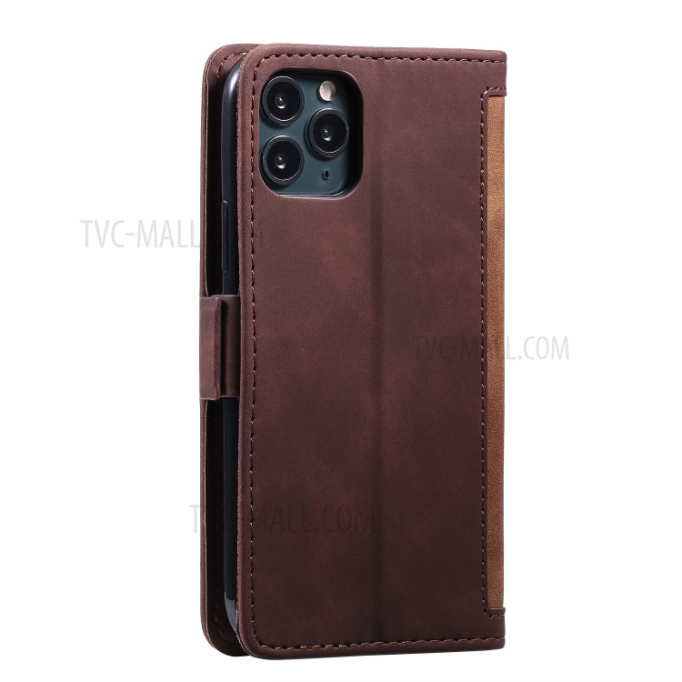 Vintage Splicing Style Wallet Stand Leather Protective Phone Case for iPhone 11 Pro Max 6.5 inch - Brown-5