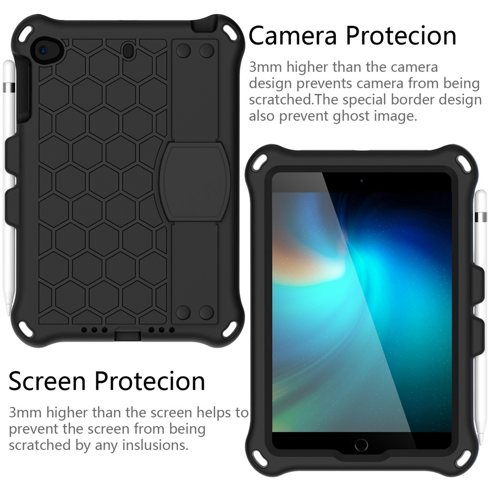 Honeycomb Texture EVA Tablet Hybrid Case for Apple iPad Mini (2019) 7.9 inch/Mini 4/Mini 3/Mini 2/iPad Mini - Black-2