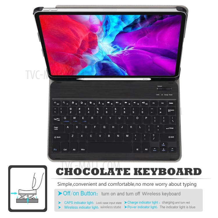 For Apple iPad Pro 11-inch (2020) Bluetooth Keyboard and Detachable Leather Cover - Black-4
