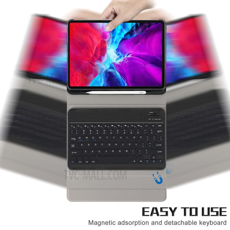 For Apple iPad Pro 11-inch (2020) Bluetooth Keyboard and Detachable Leather Cover - Black-5