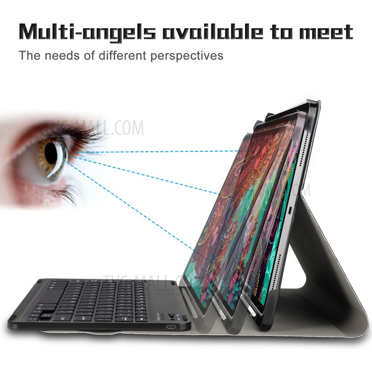 For Apple iPad Pro 11-inch (2020) Bluetooth Keyboard and Detachable Leather Cover - Black-6