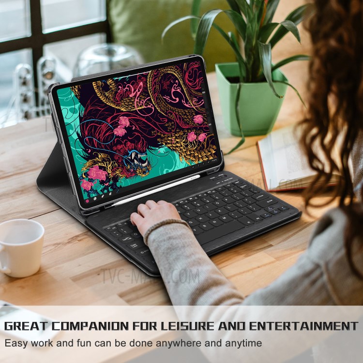For Apple iPad Pro 11-inch (2020) Bluetooth Keyboard and Detachable Leather Cover - Black-8