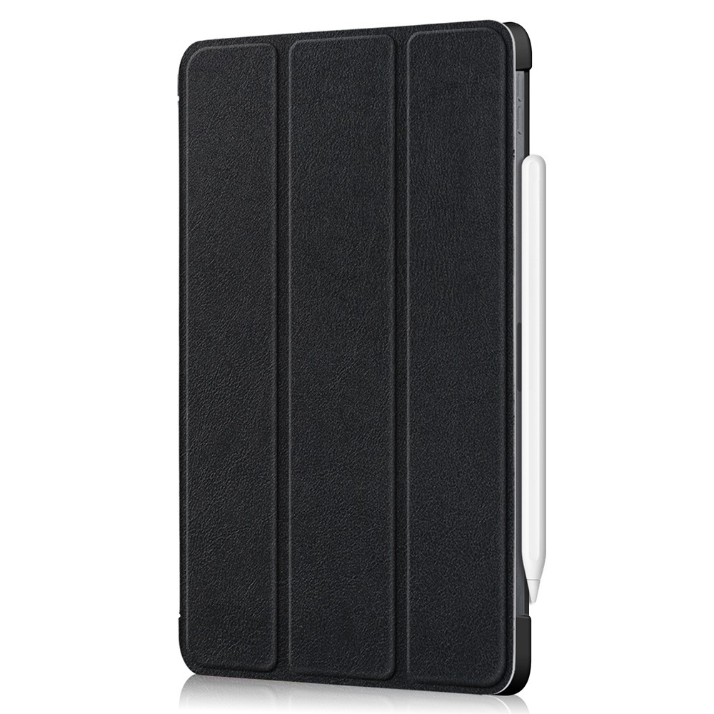 Litch Skin pu Leather Tri-trea Stand Sant Для Ipad Pro 11-дюймовый (2020) /(2018) - Черный