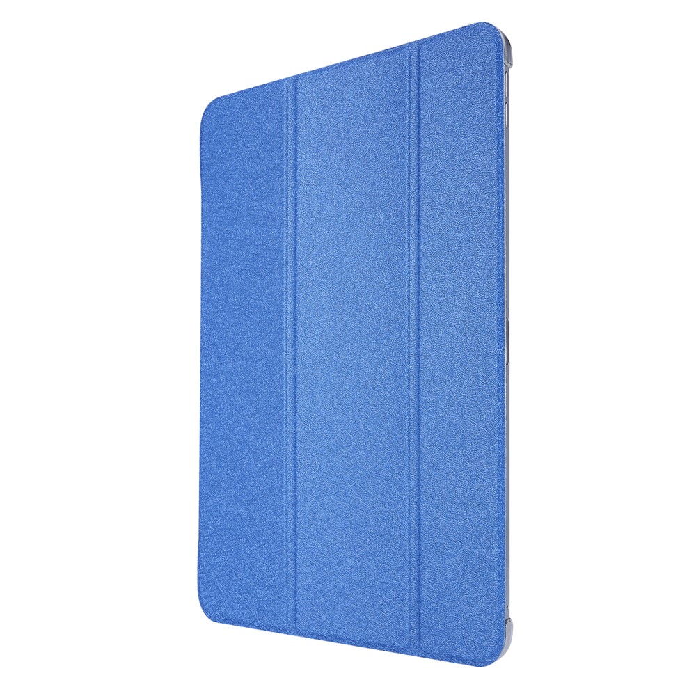 Silk Texture Tri-fold Stand PU Leather Flip Tablet Shell for iPad Pro 12.9-inch (2020) - Sky Blue-9