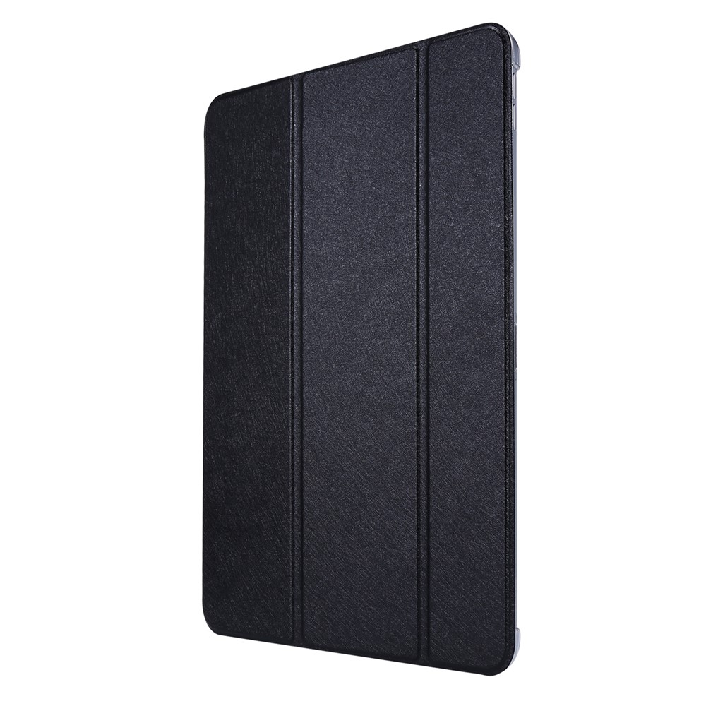 Silk Texture Tri-fold Stand PU Leather Flip Tablet Shell for iPad Pro 12.9-inch (2020) / (2018) - Black-2