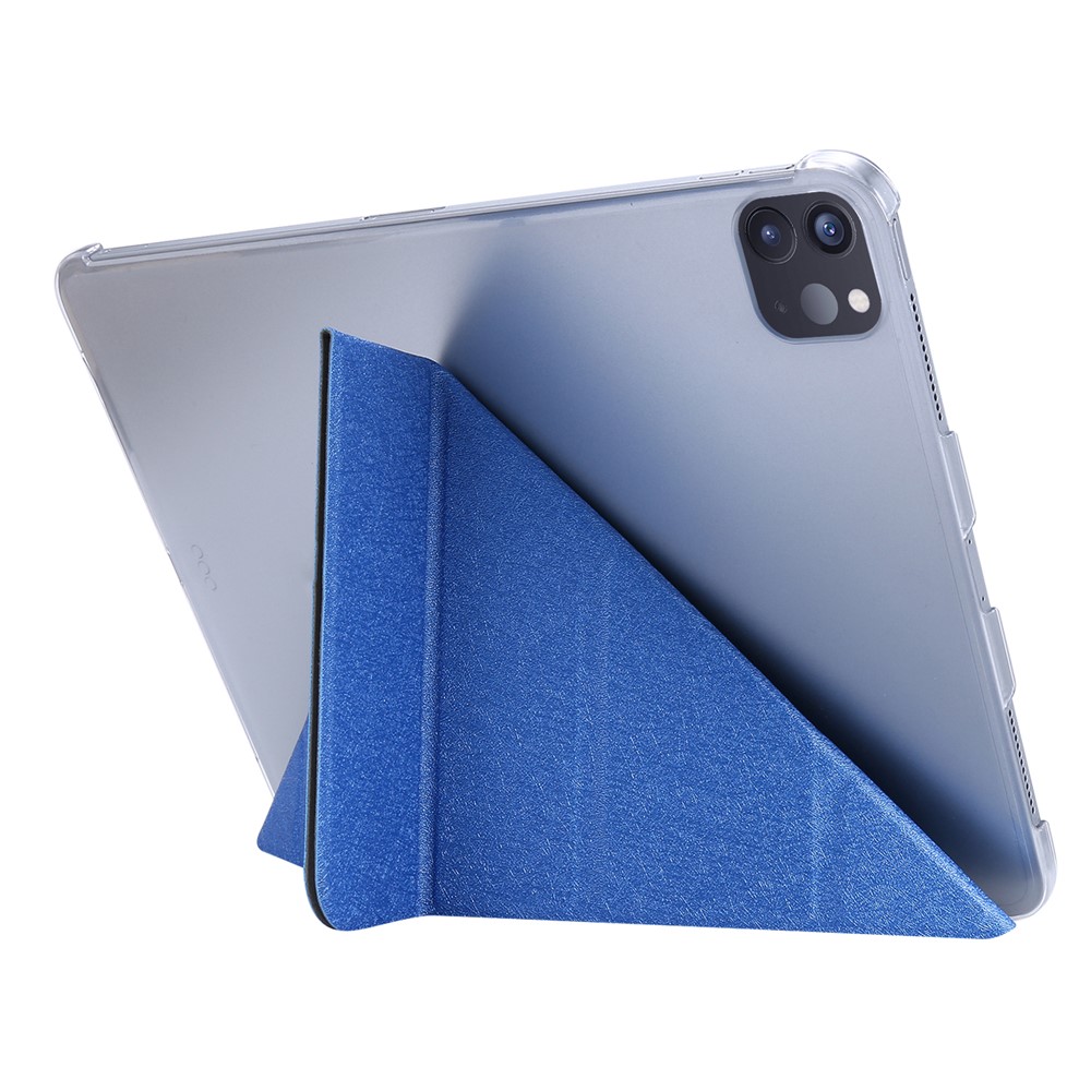 Silk Texture Origami Stand Leather Smart Tablet Case for iPad Pro 11-inch (2020) - Sky Blue-12