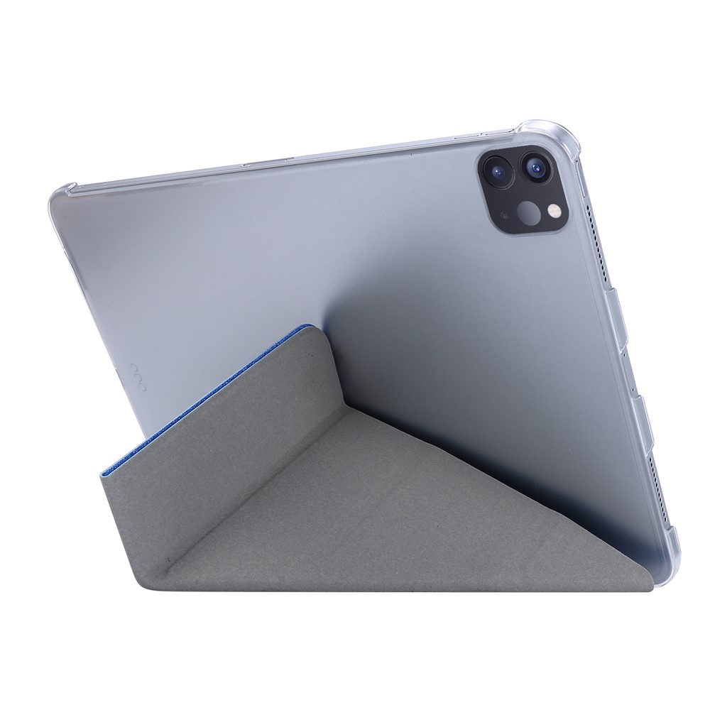 Silk Texture Origami Stand Leather Smart Tablet Case for iPad Pro 11-inch (2020) - Sky Blue-3