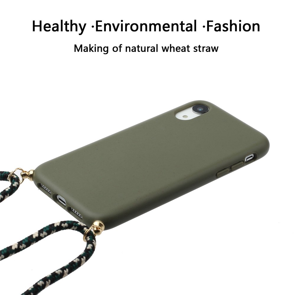 Caso De La Protección Del Teléfono De TPU Suave Con Correa De Múltiples Funciones Para El Iphone XR 6.1 Pulgadas - Verde-2