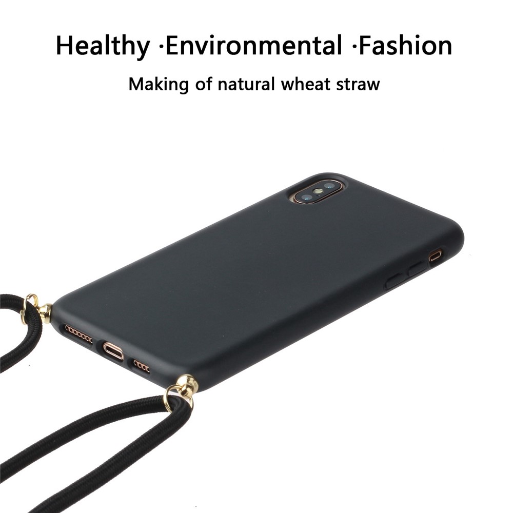 Shell Protección Del Teléfono TPU Suave Con La Correa De Múltiples Funciones Para Iphone X / XS 5,8 Pulgadas - Negro-2