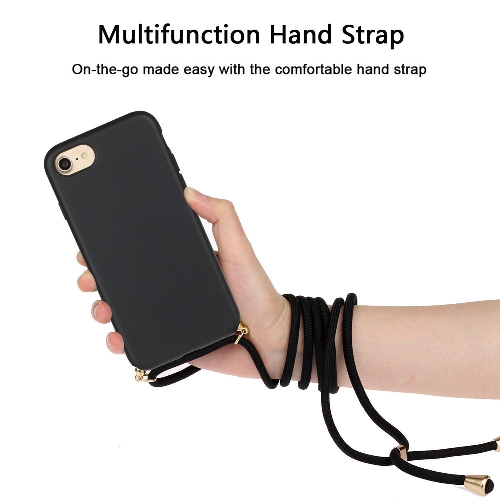 Cubierta Del Teléfono TPU Suave Con La Correa De Múltiples Funciones Para IPhone 6 / 6s / 7/8 4,7 Pulgadas - Negro-2