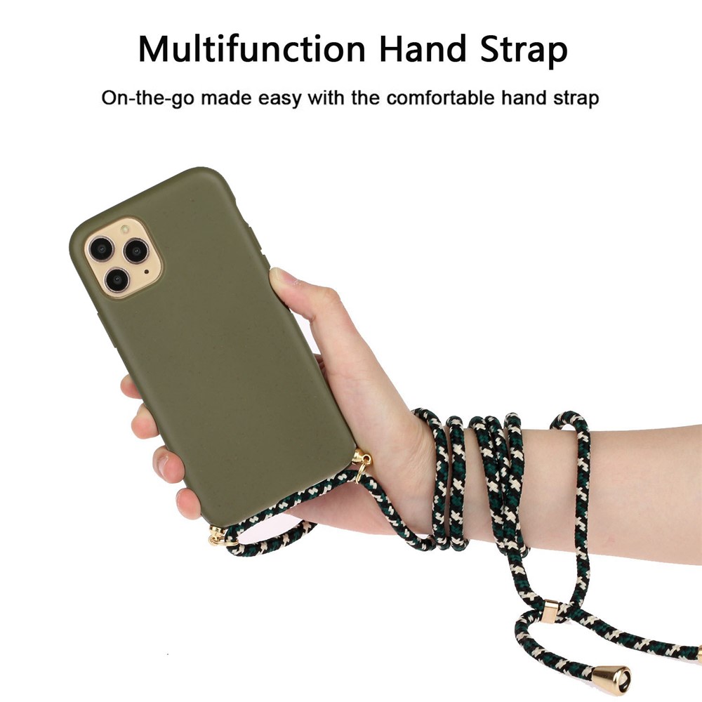 TPU Carcasa Del Teléfono De La Cubierta Suave Con La Correa De Múltiples Funciones Para IPhone 11 Pro Max 6,5 Pulgadas - Verde-3