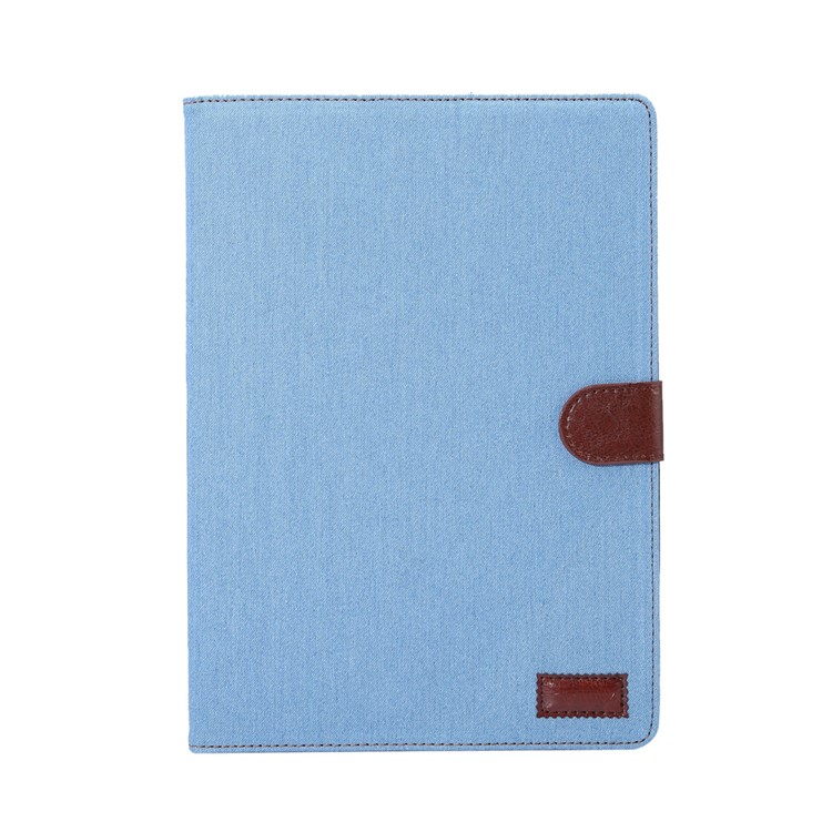 Jeans Cloth Skin Wallet Smart Leather Case for iPad Pro 9.7 - Light Blue-2