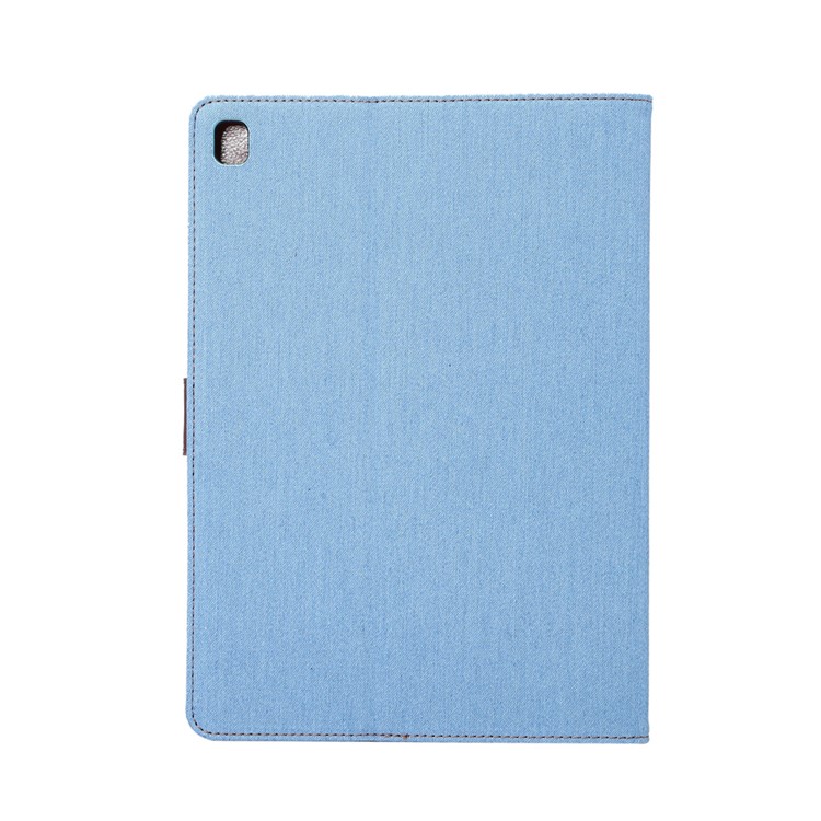 Jeans Cloth Skin Wallet Smart Leather Case for iPad Pro 9.7 - Light Blue-3