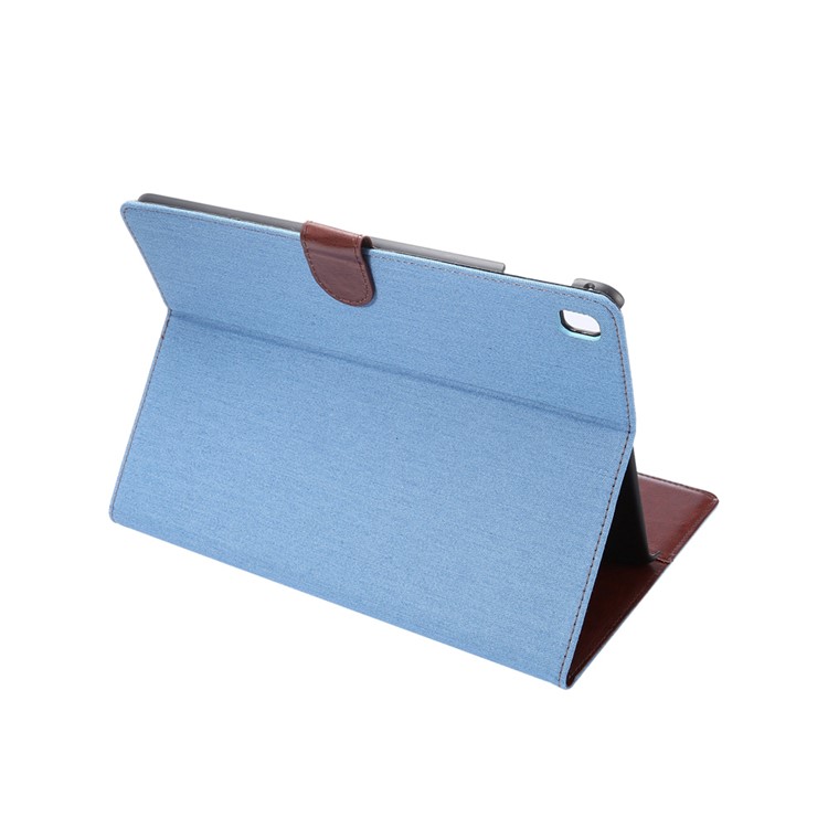 Jeans Cloth Skin Wallet Smart Leather Case for iPad Pro 9.7 - Light Blue-4