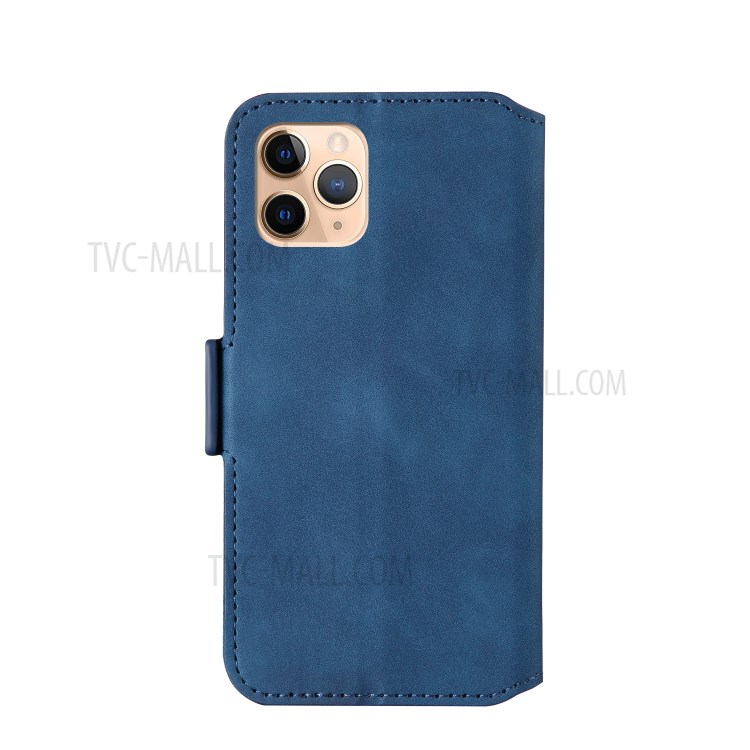 Retro Style Splicing Matte Leather Cover with Card Slots for iPhone 11 Pro Max 6.5 inch - Blue-5
