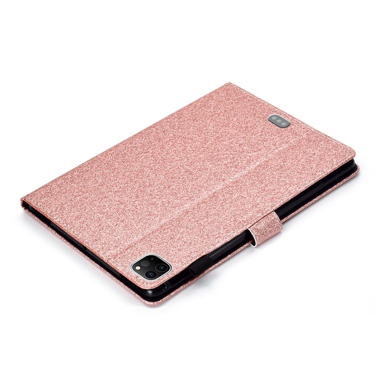 Machines à Sous en Poudre Scintillantes Stand en Cuir PU + Coque TPU Pour Ipad Air (2020) / Air (2022) / Pro 11 Pouces (2021) (2020) (2018) - or Rose-5