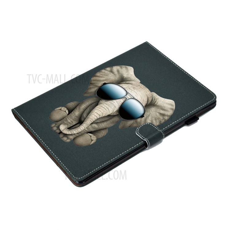 Pattern Printing Card Slots Flip Leather Phone Shell for iPad Pro 11-inch (2020) - Elephant with Glasses-5