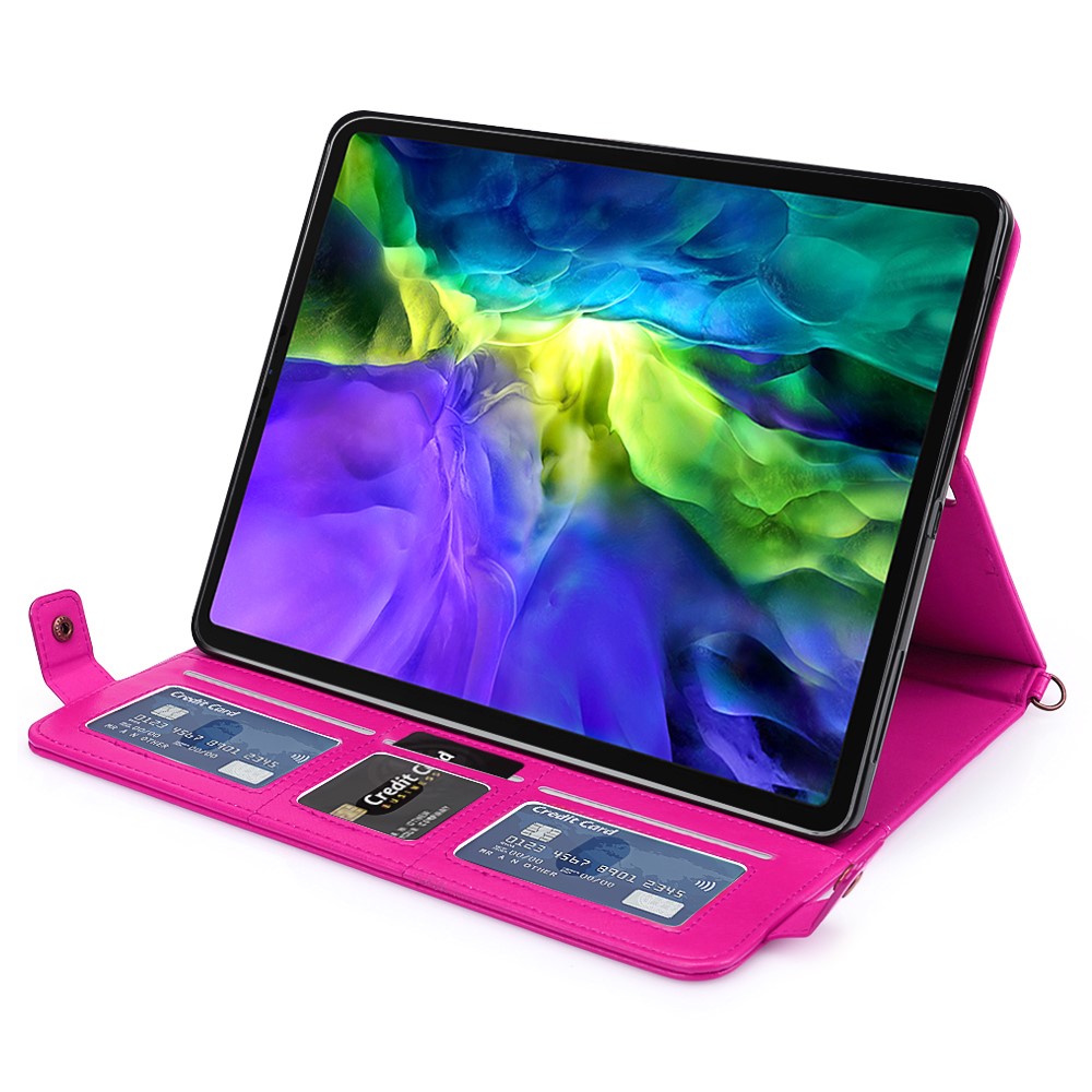 Shell Estilo Envelope Tablet Couro Estande Carteira Com Slot Para Caneta De Ar Ipad (2020) / Pro De 11 Polegadas (2020) (2018) - Rosa-2